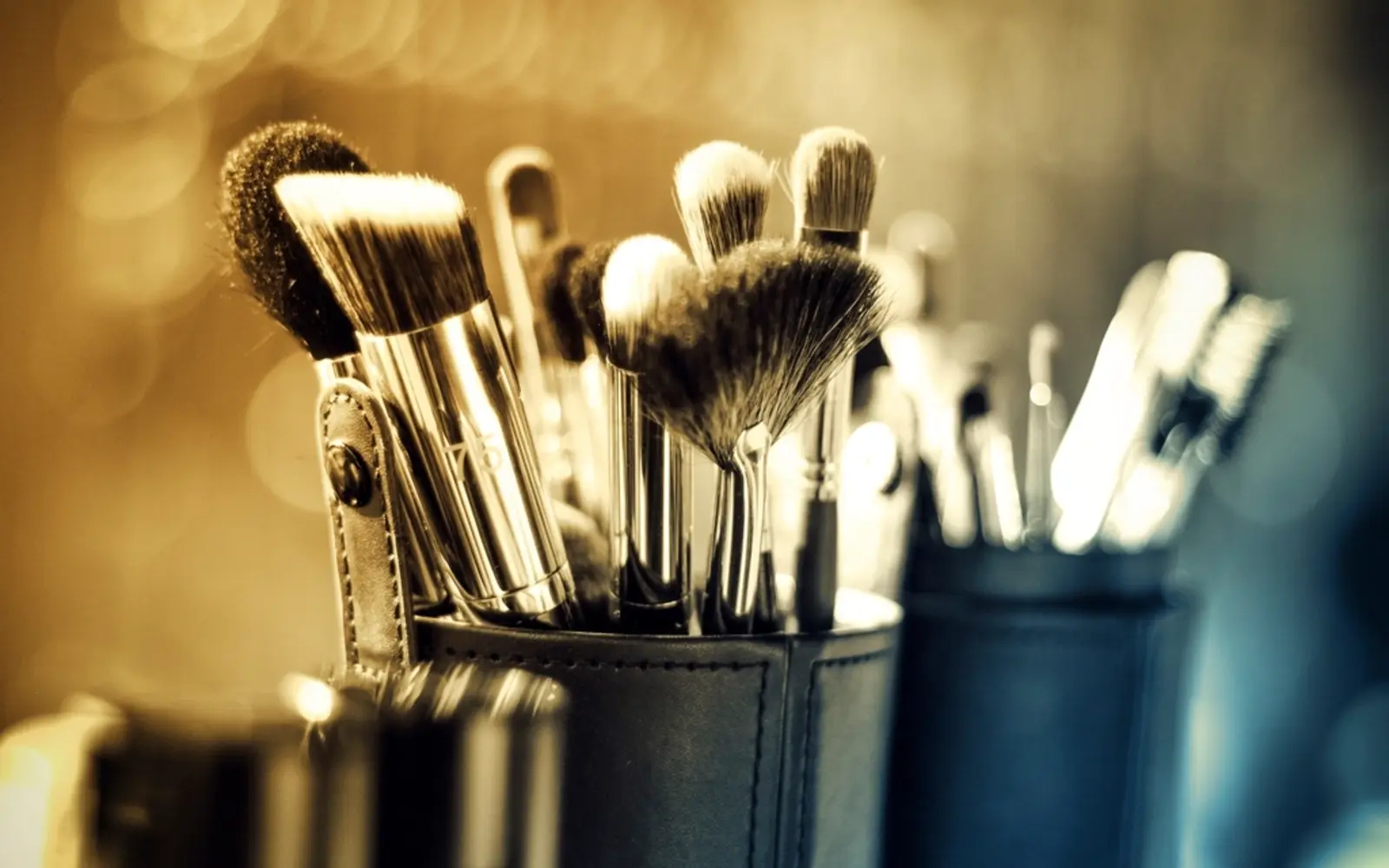 A set of makeup brushes